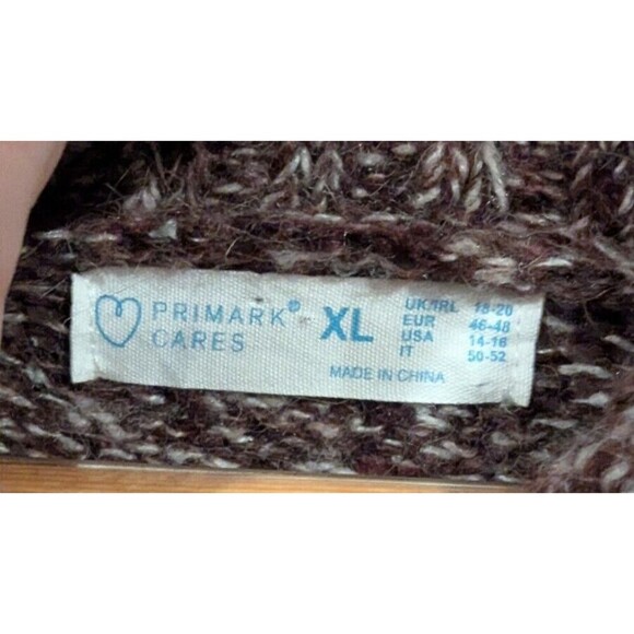 Primark oversized knit sweater turtleneck tunic‎ Burgundy Heather SZ XL Stretchy - Picture 2 of 6